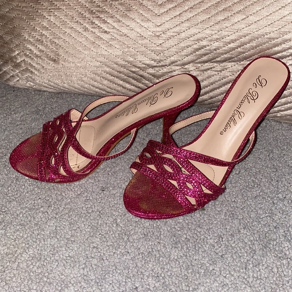 Sparkling Pink high heels. Size 7. Worn a few times. Been in closet for years. - Picture 2 of 4